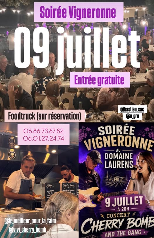 Soirée Vigneronne au domaine Laurens, vignoble des Templiers à Roaix