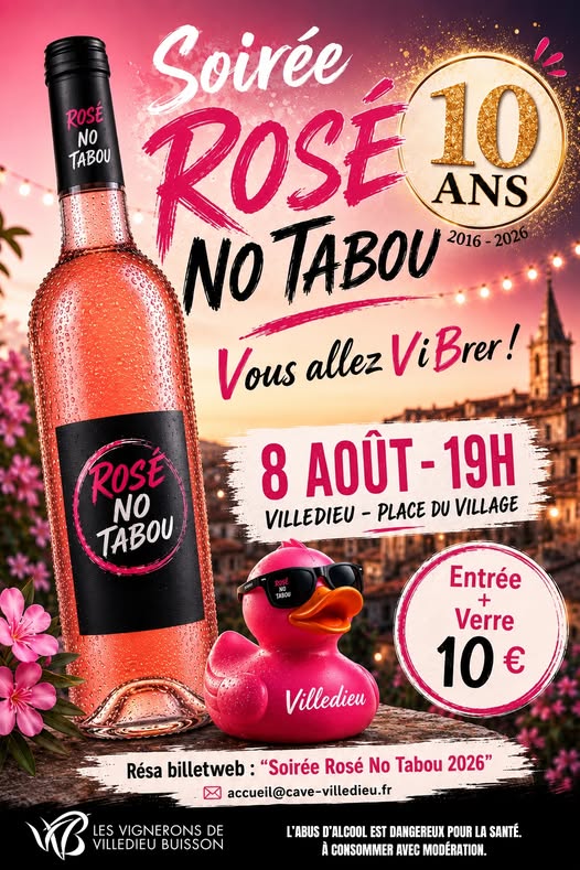 Soirée Rosé No Tabou à Villedieu