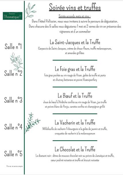 menu soiree truffes