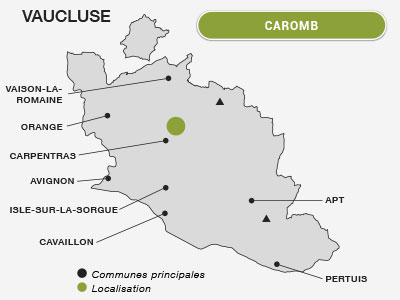 Localisation de Caromb dans le Vaucluse vignoble et terroir